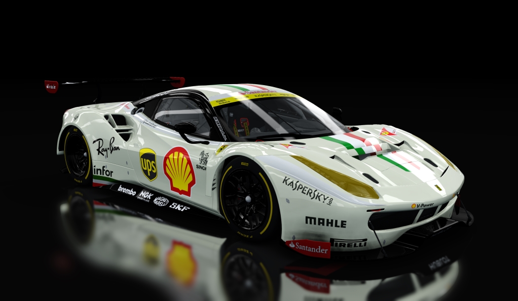 Ferrari 488 GT3, skin Santander_488_GT3_beige
