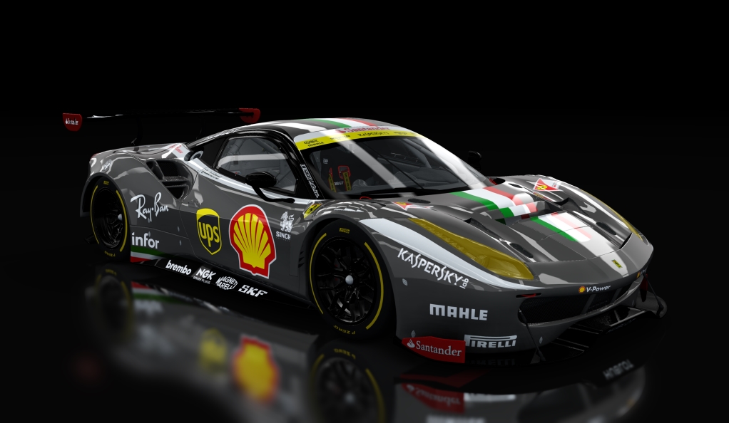 Ferrari 488 GT3, skin Santander_488_GT3_grigio_ferro