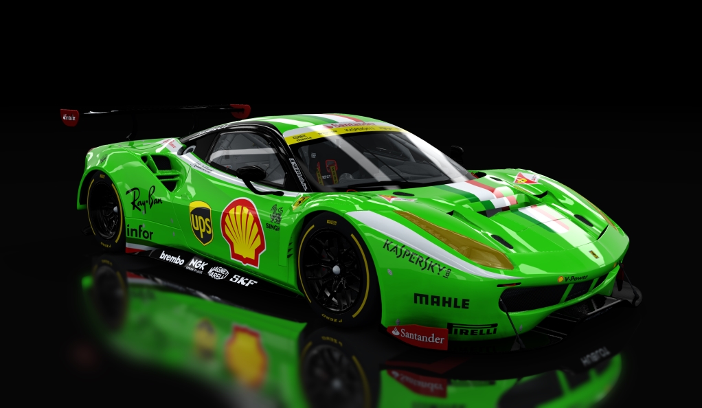 Ferrari 488 GT3, skin Santander_488_GT3_lime