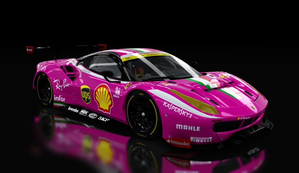 Ferrari 488 GT3, skin Santander_488_GT3_magenta