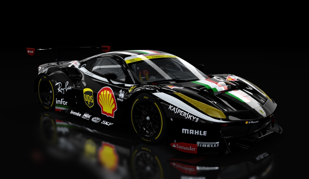 Ferrari 488 GT3, skin Santander_488_GT3_nero