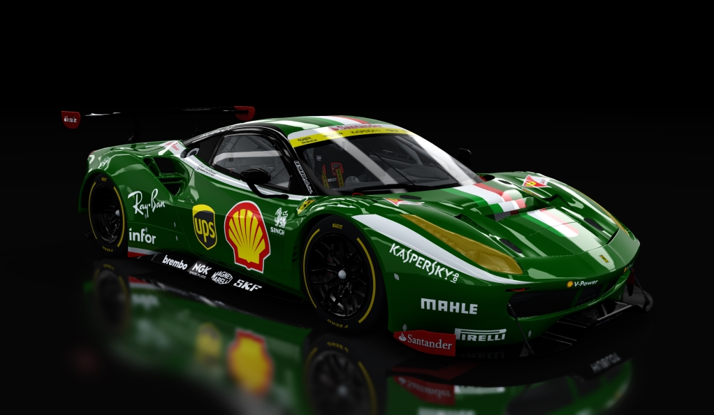 Ferrari 488 GT3, skin Santander_488_GT3_verde